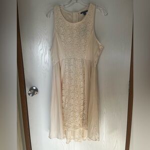 NWT American Eagle Outfitters Cream Lace Boho Western Sleeveless Dress Size 12